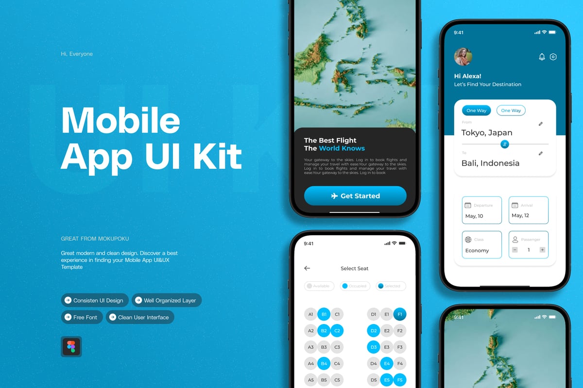 航班预订 移动应用APP UI KIT