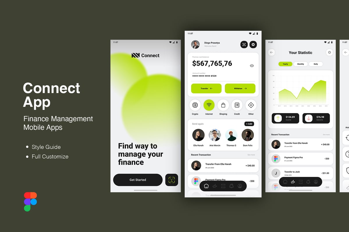 财务管理移动应用APP UI KIT