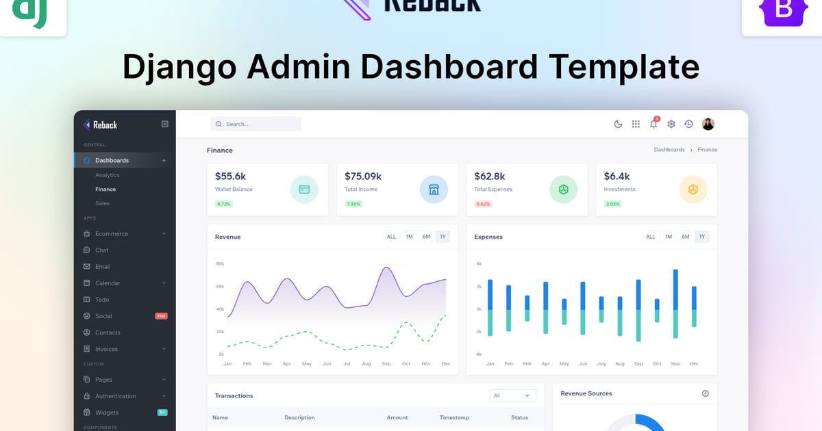 Reback – Django 管理控制台模板