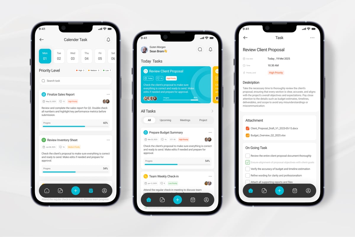 任务管理移动应用APP UI KIT (FIG)