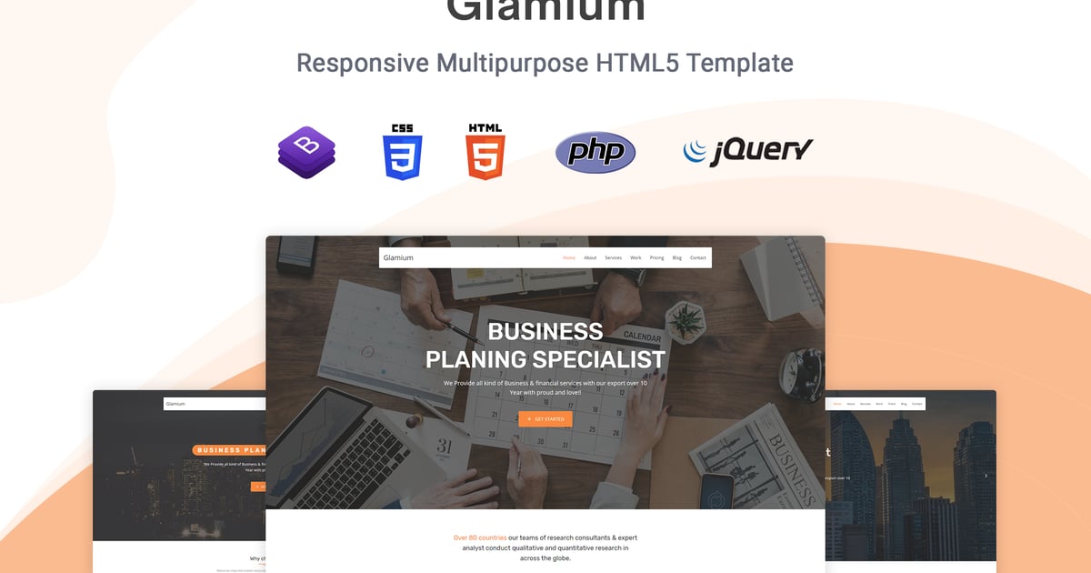 Glamium – 单页多用途 HTML5 模板