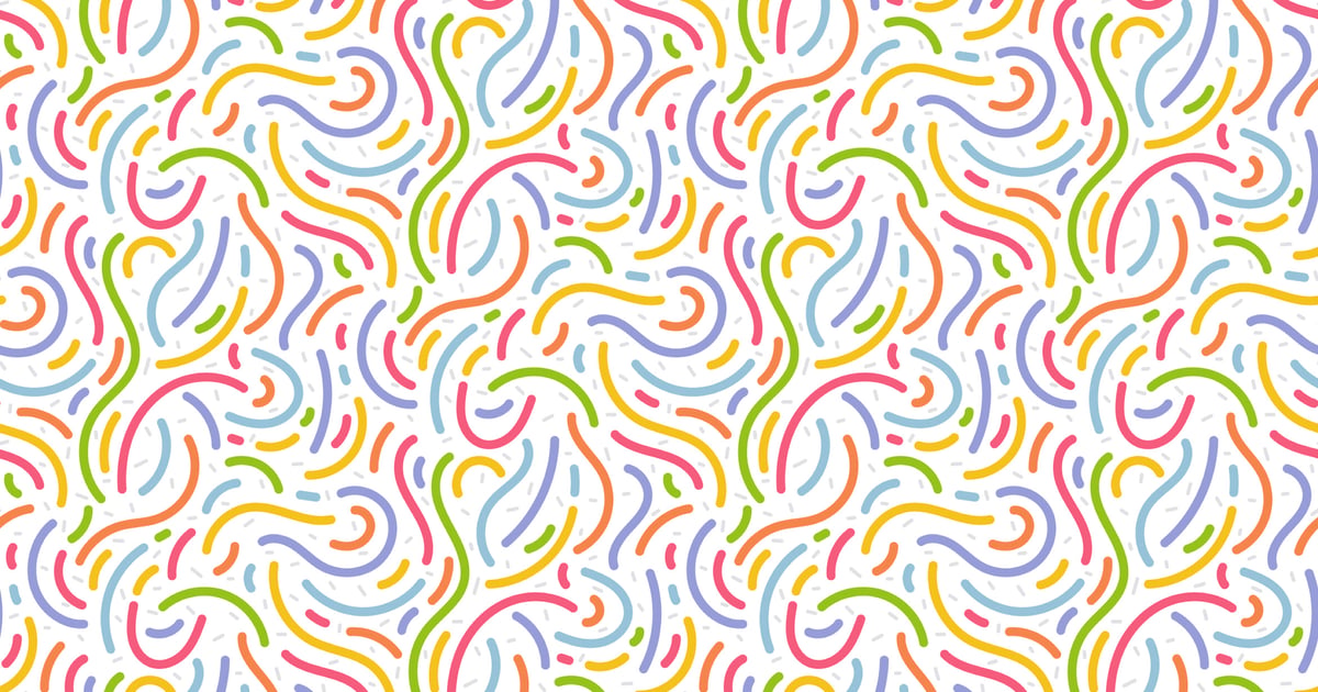 七彩线涂鸦无缝图案