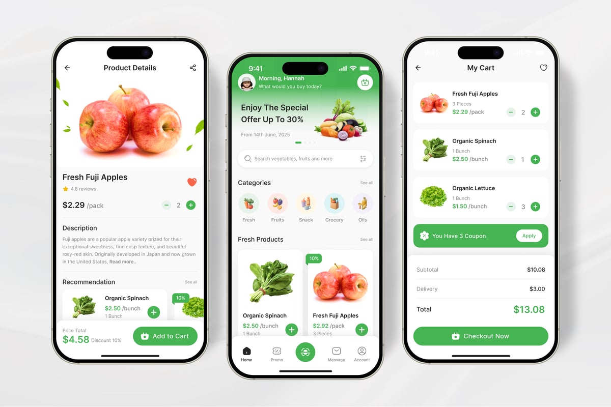 生鲜杂货移动应用APP UI KIT (FIG)