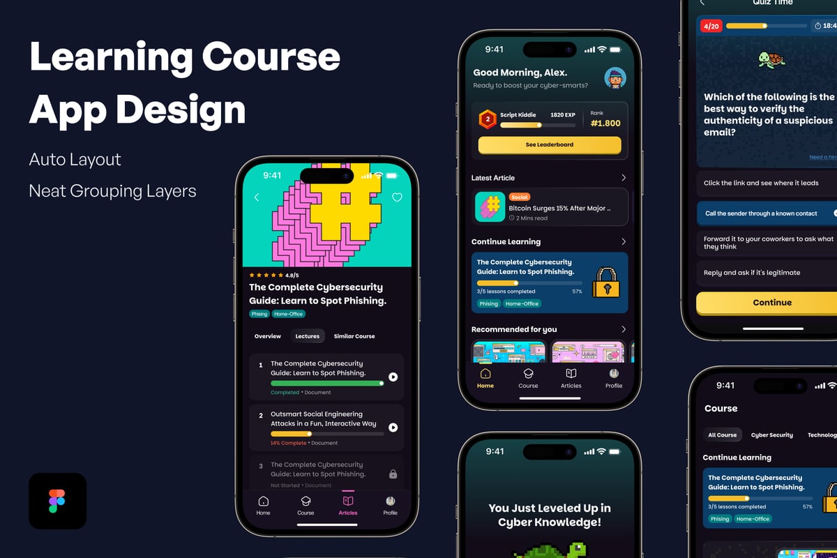 学习课程应用APP UI KIT (FIG)