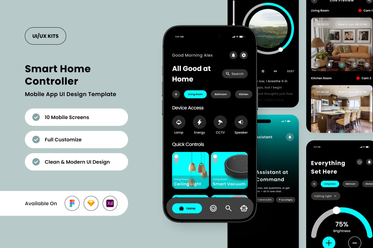 智能生活应用APP UI KIT (FIG,SKETCH,XD)