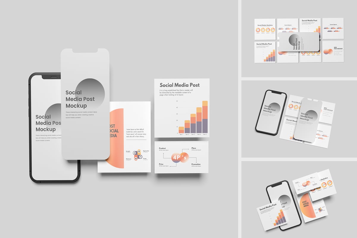 Instagram Post模型样机 (PSD,PDF)