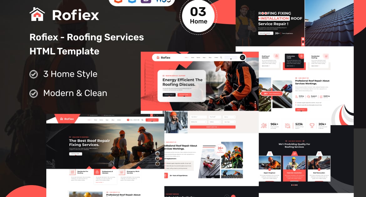 Rofiex – 屋顶服务 HTML 模板