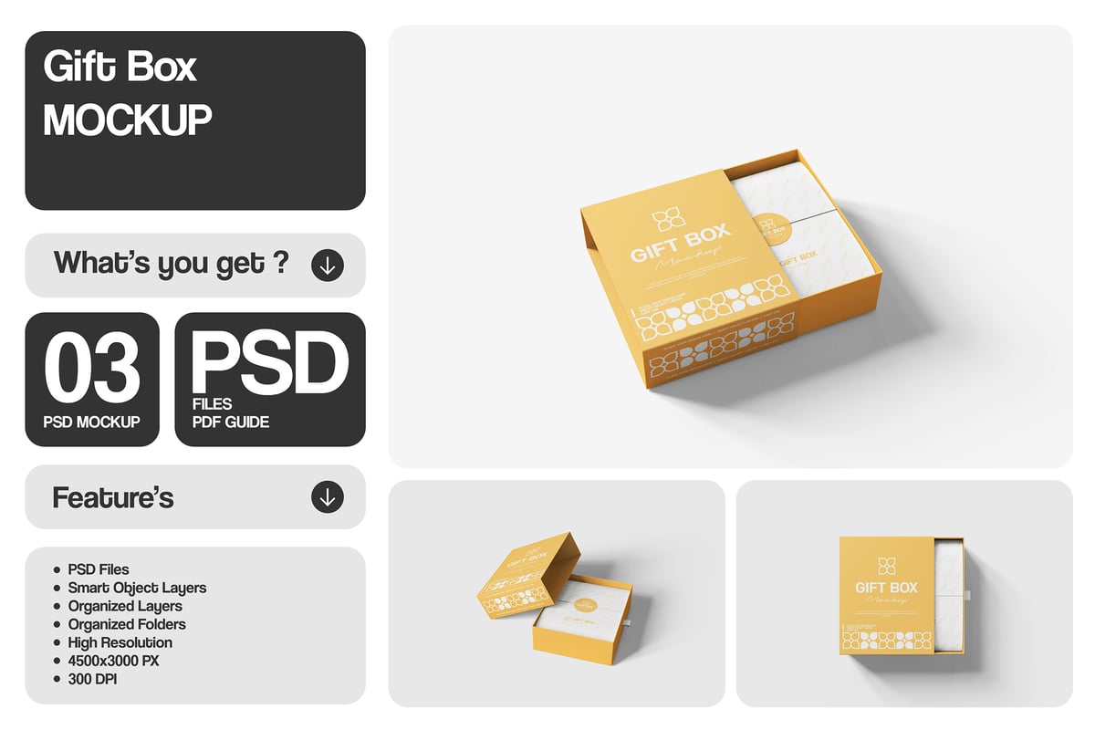 礼品盒模型样机 (PSD)
