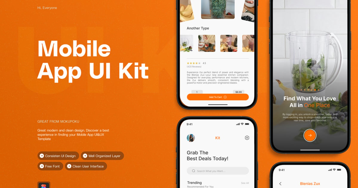 电子商务 – 移动应用程序 UI 套件