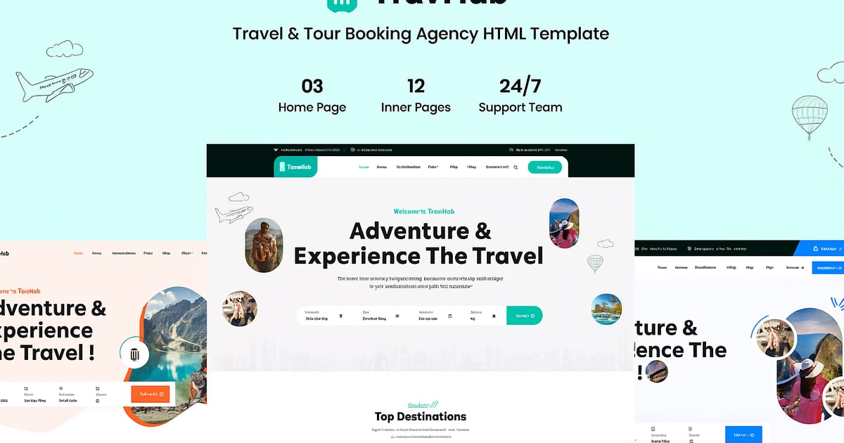 Travhub – 旅游预订 HTML 模板