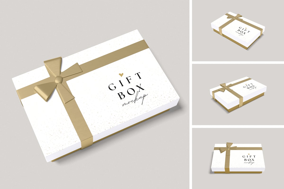 礼品盒模型样机 (PSD,PDF)