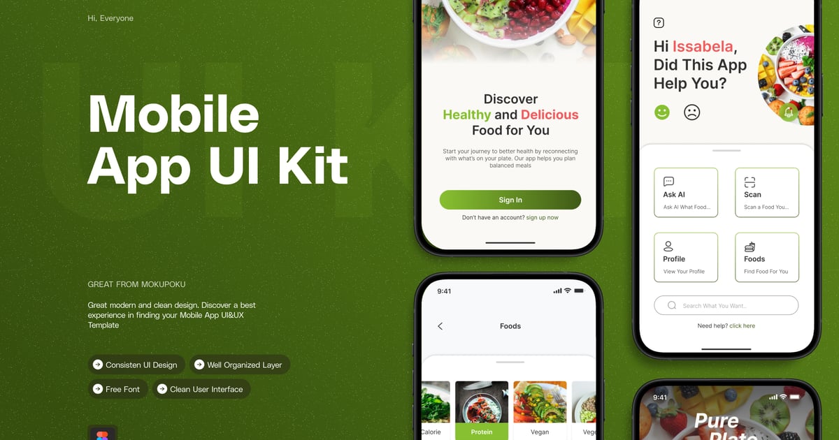Pure Plate – 移动应用程序 UI 套件