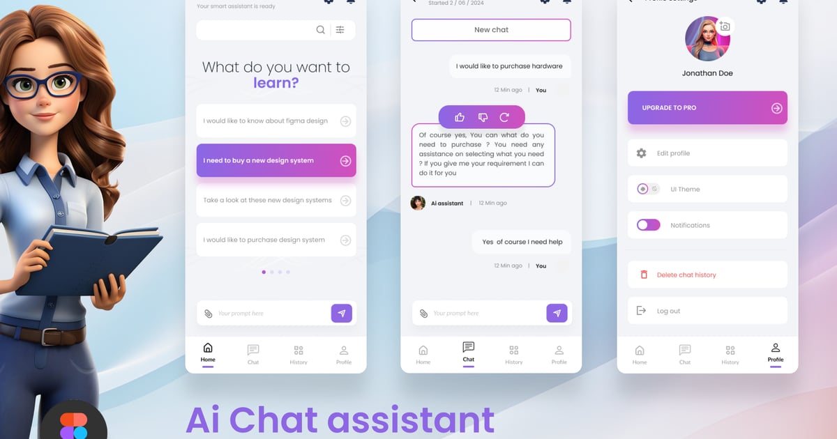人工智能聊天助手移动应用 UI 套件