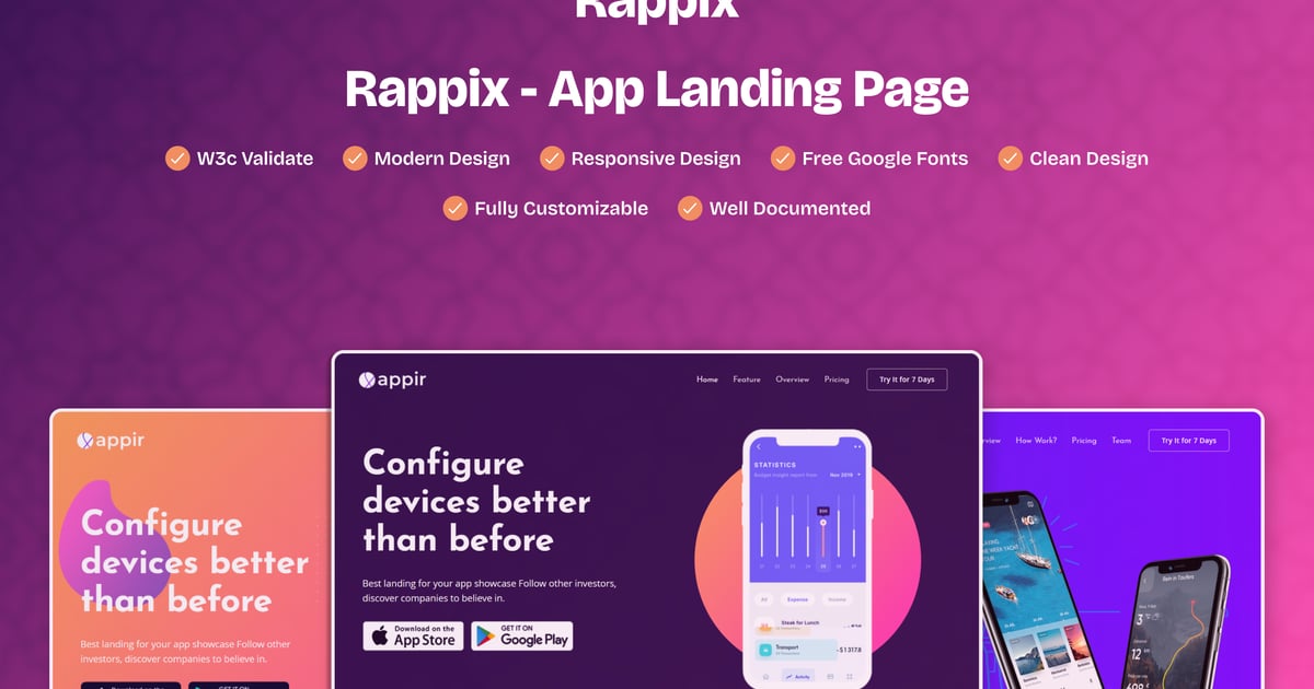 Rappix – 应用登陆页面