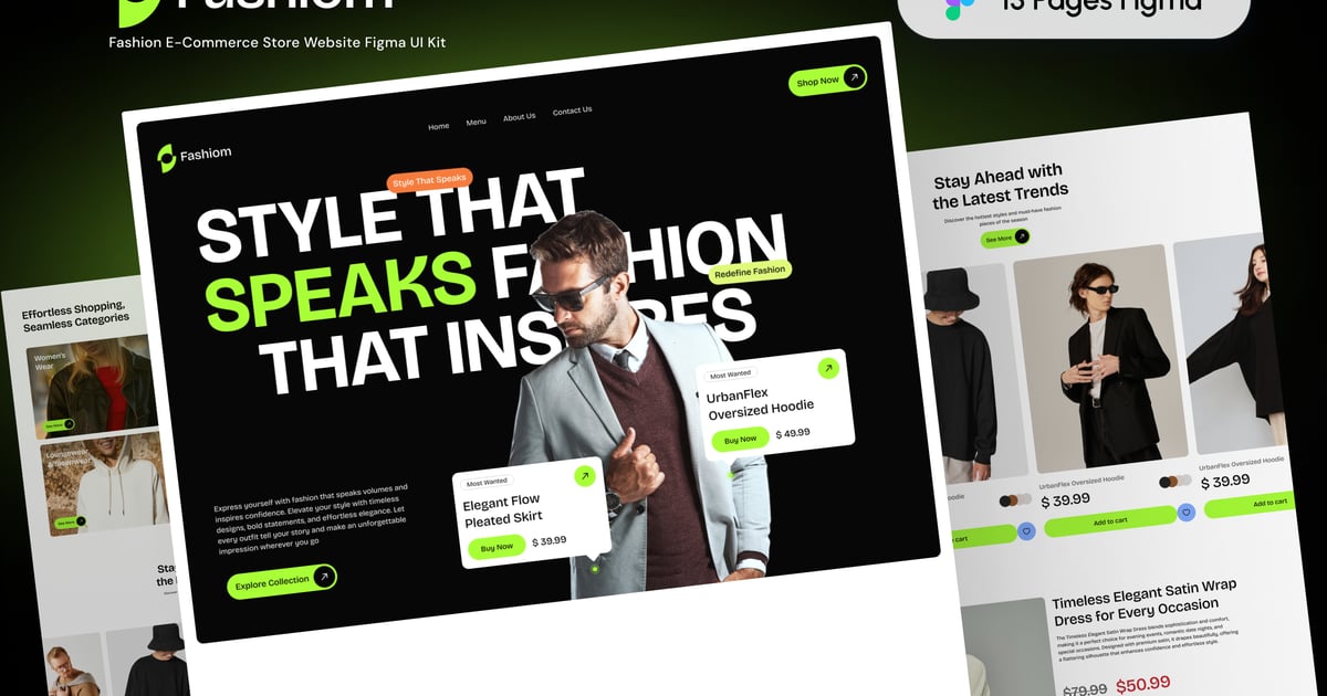 Fashiom – 时尚商店 Figma UI Kit