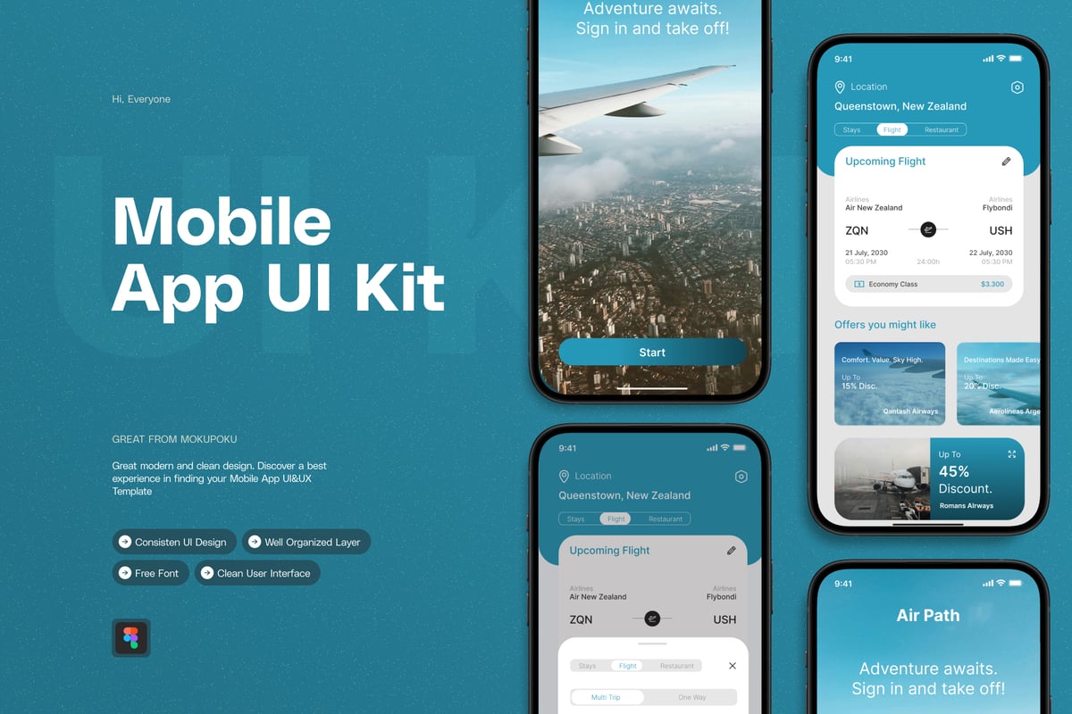航线路径 - 移动应用APP UI KIT (FIG)
