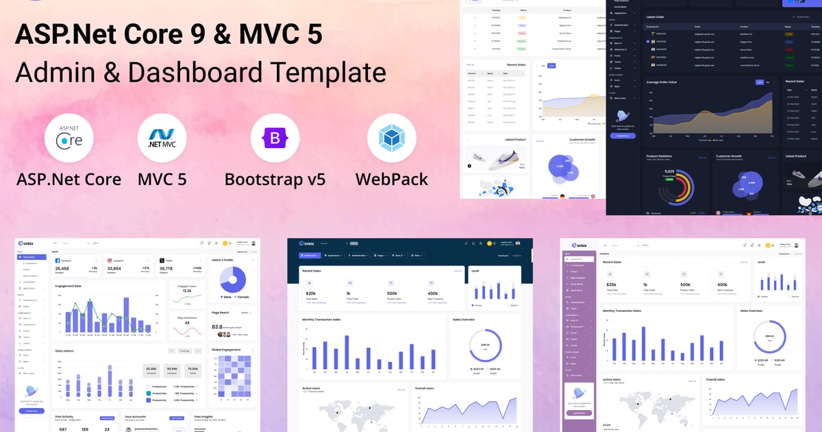 Urbix – ASP.Net & MVC 管理及仪表板模板