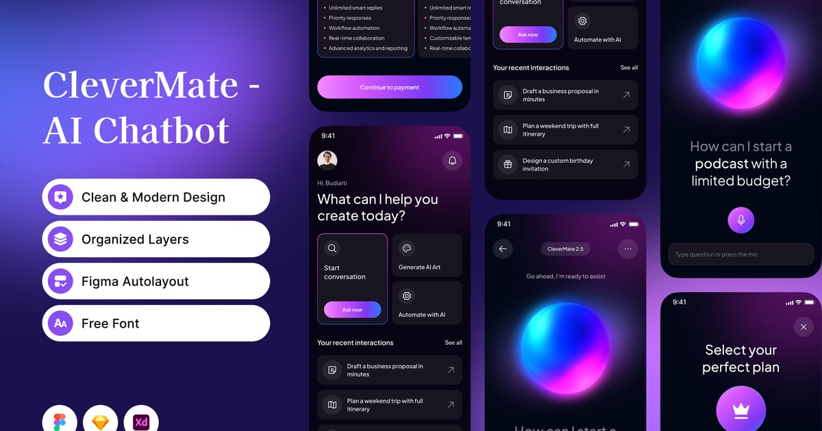CleverMate – AI聊天机器人移动应用