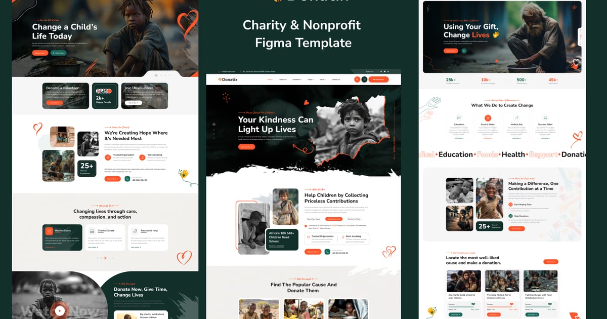 Donatix – 慈善和非营利 Figma 模板