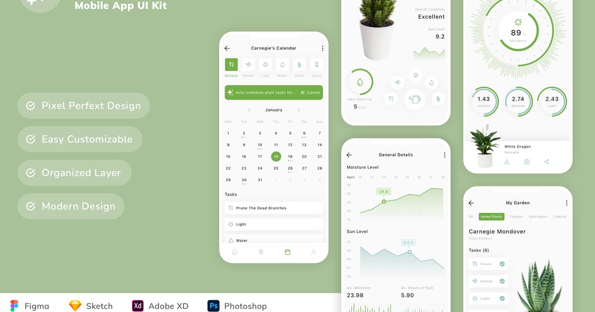 AI 植物护理移动应用 UI 套件