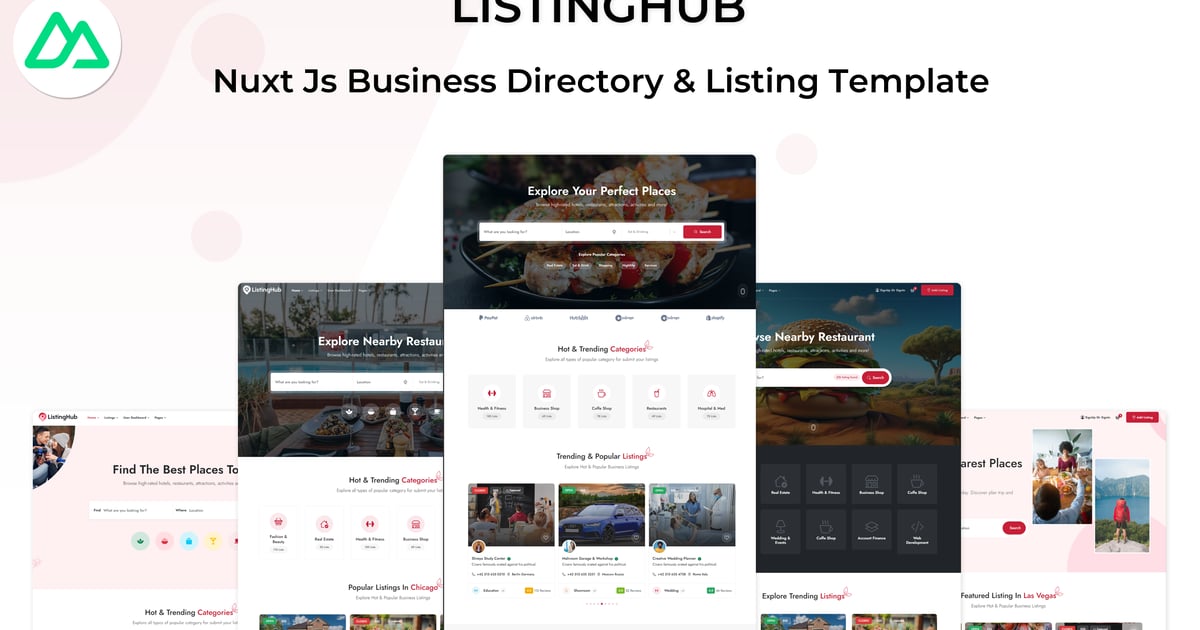 ListingHub – Nuxt Js 商业列表模板