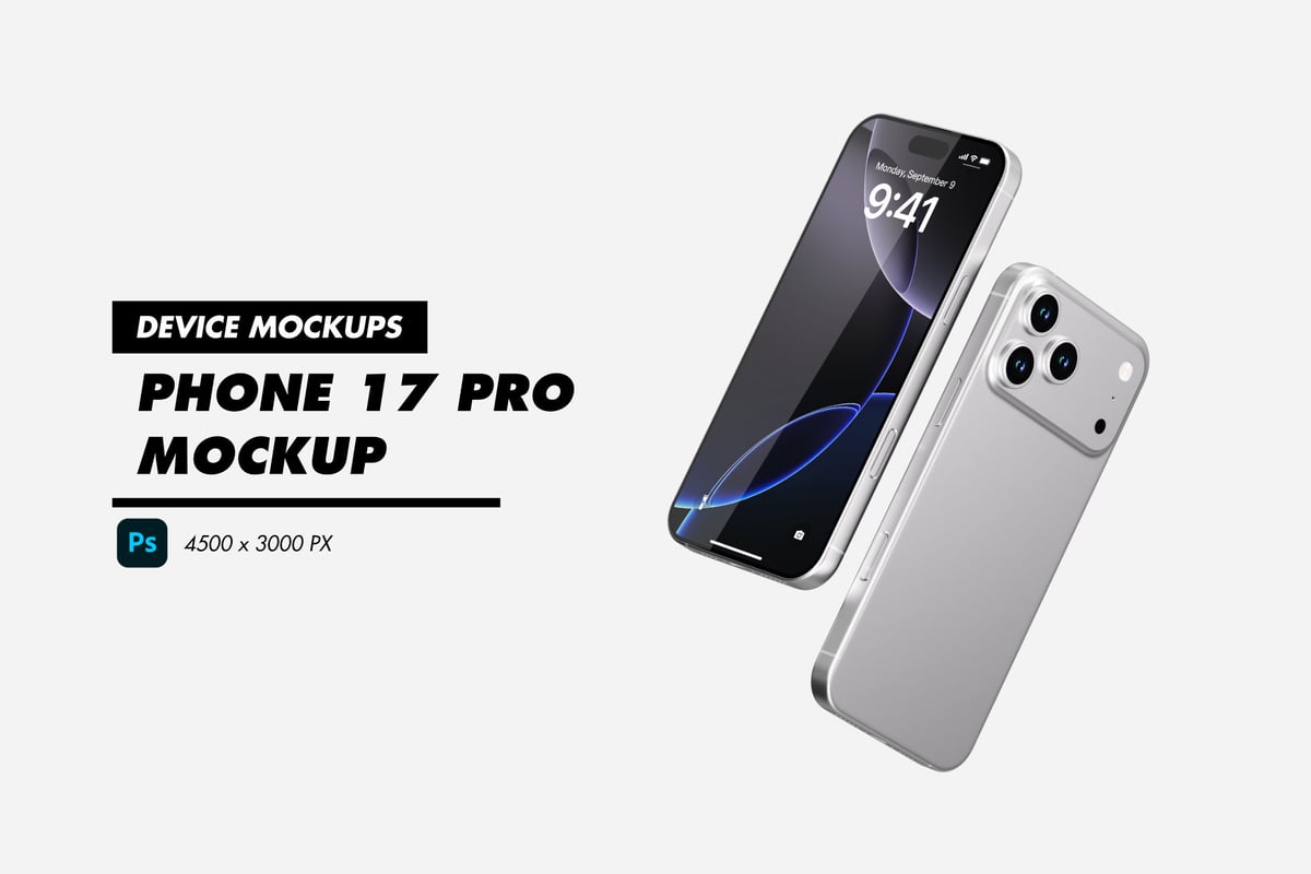 iPhone 17 Pro 手机样机 (PSD)