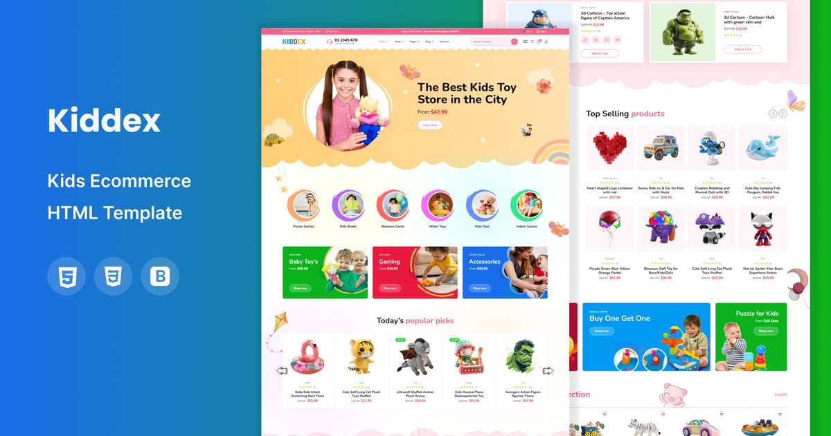 Kiddex – 儿童电子商务 HTML 模板
