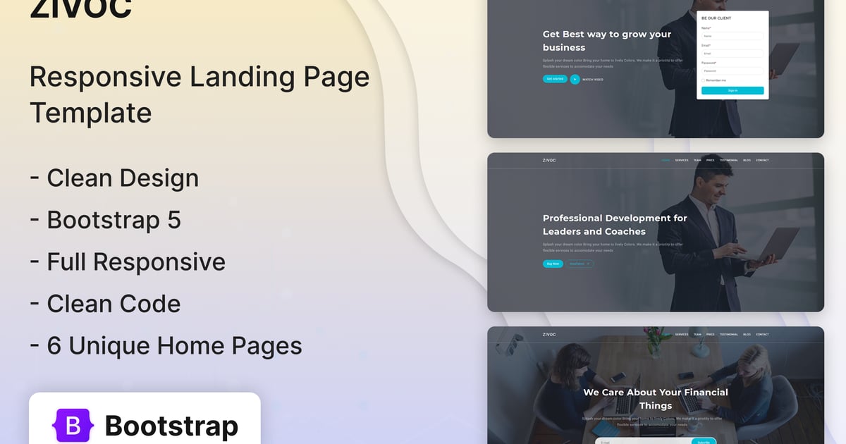 Zivoc – Bootstrap 5 登陆页面模板