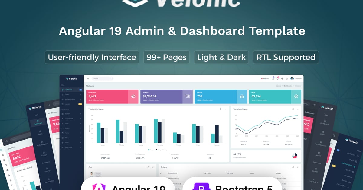 Velonic – Angular 管理和仪表板模板