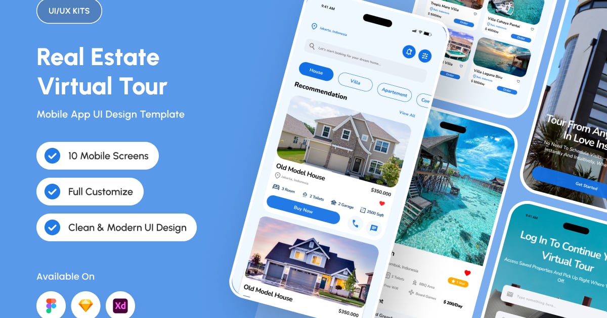 Viewsta – 房地产虚拟旅游应用程序 UI 套件