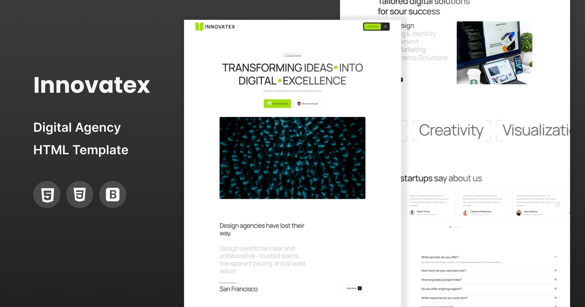 Innovatex – 数字代理 HTML 模板