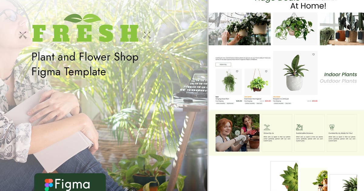 Fresh – 电子商务植物商店 Figma 模板