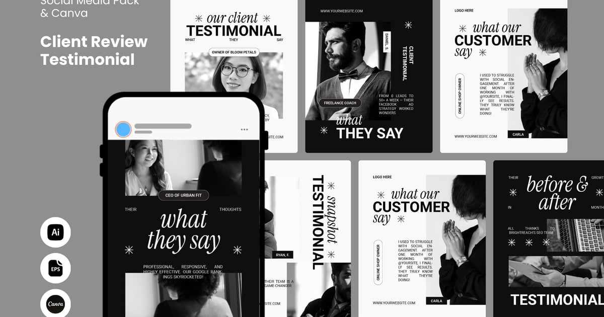 客户评价 – IG post Pack & Canva