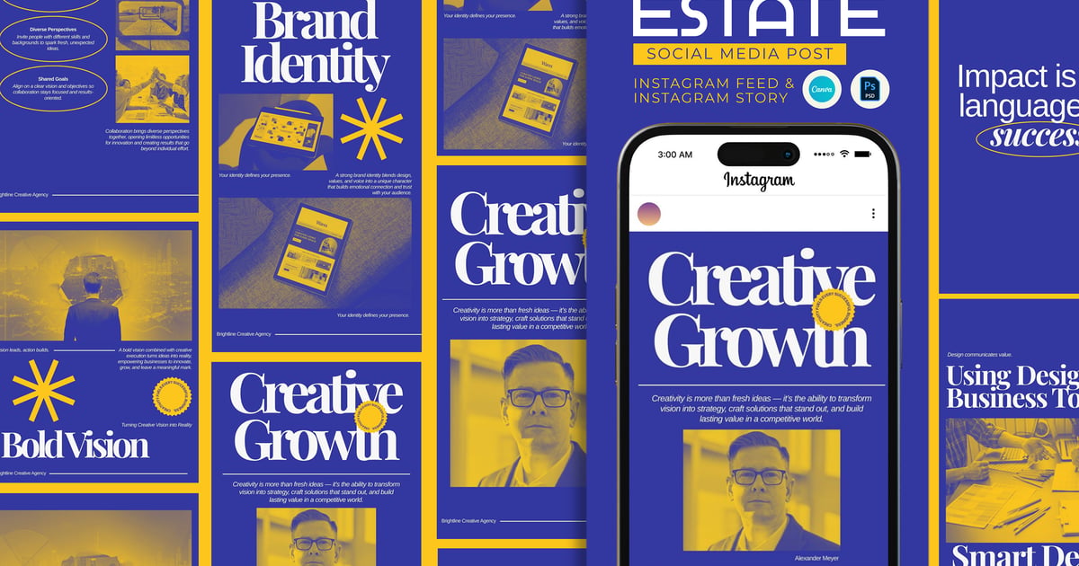 商业社交媒体模板 Canva 和 PSD