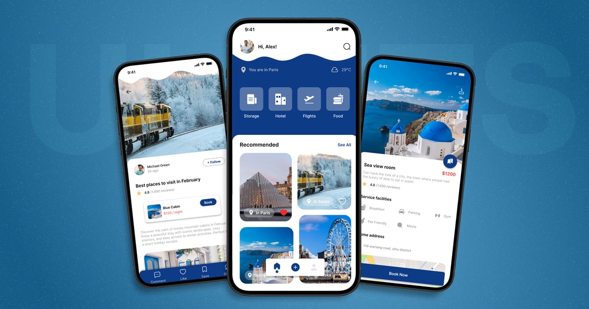 旅行预订 – 移动应用程序 UI 套件