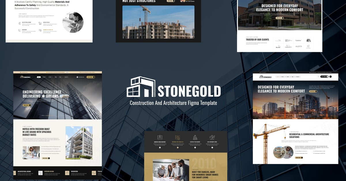 StoneGold – 建筑 Figma 模板