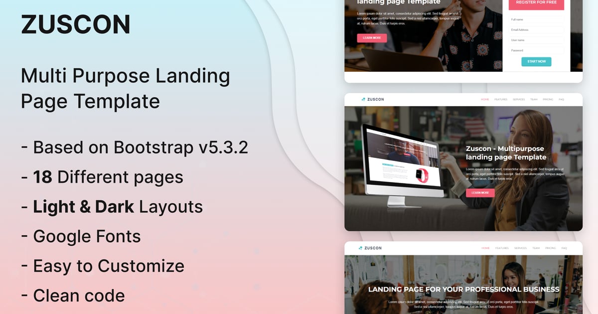 Zuscon – Bootstrap 5 登陆页面模板