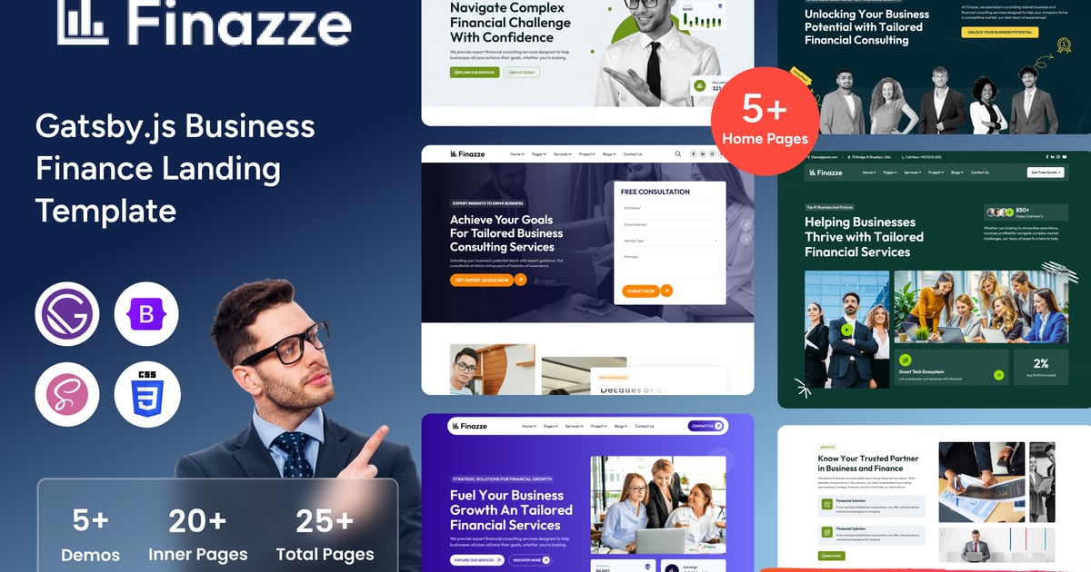 Finazze – Gatsby.js 商业和金融模板