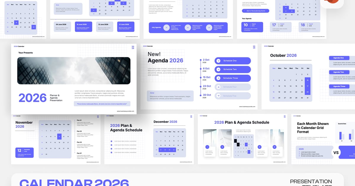 2026 年日历 PowerPoint