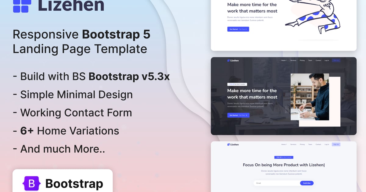 Lizehen – Bootstrap 5 登陆页面模板