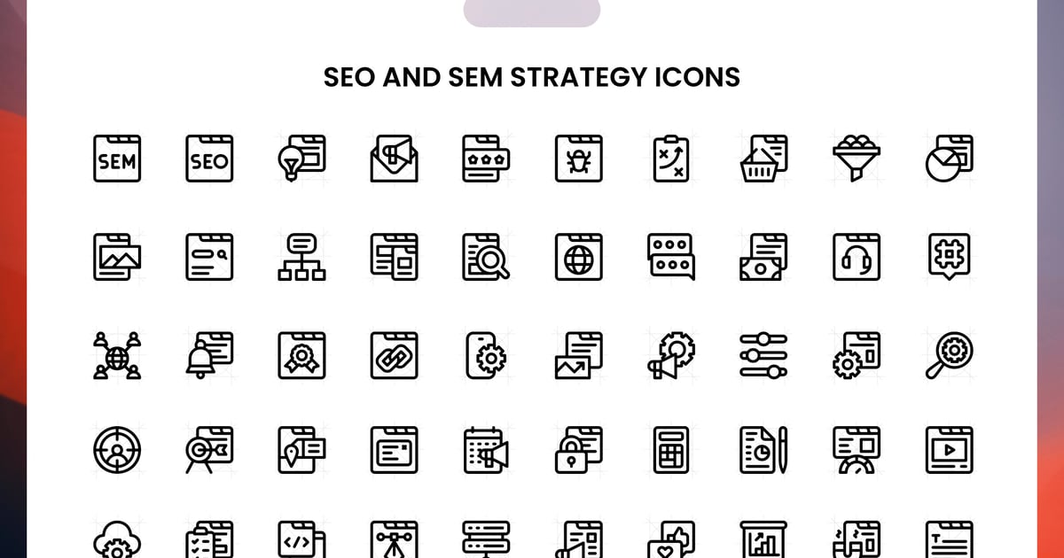 SEO和SEM策略图标