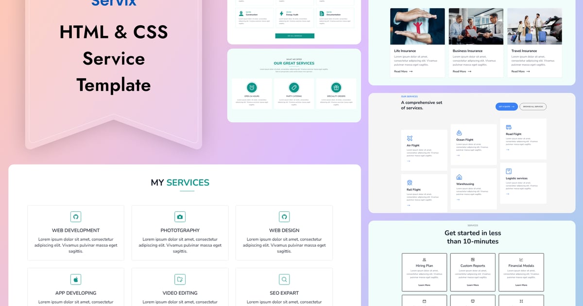 Servix – HTML & CSS 服务模板