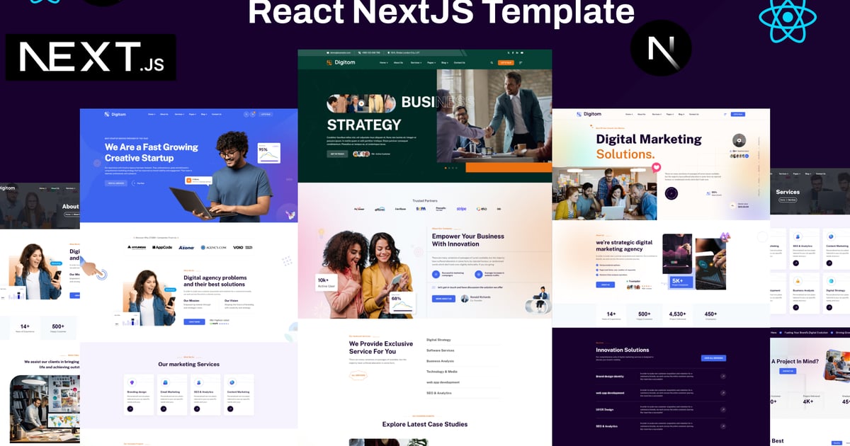 Digitom – 数字代理 React NextJS 模板
