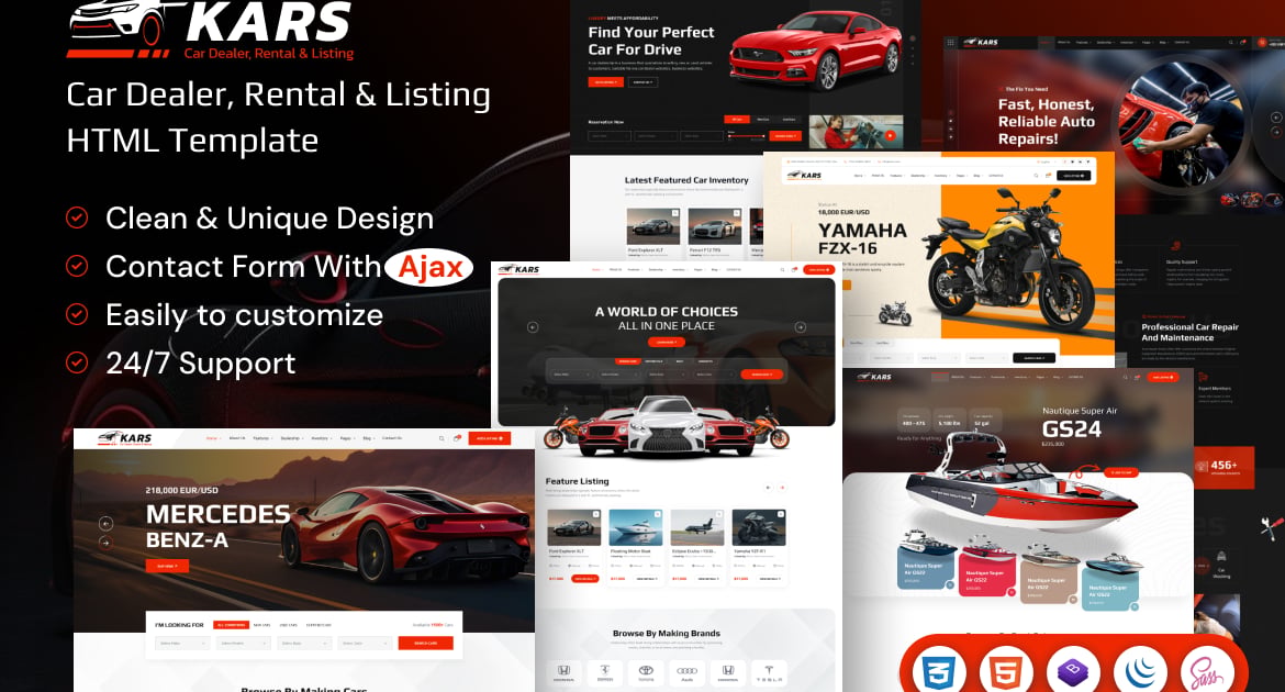 Kars – 汽车列表 HTML 模板