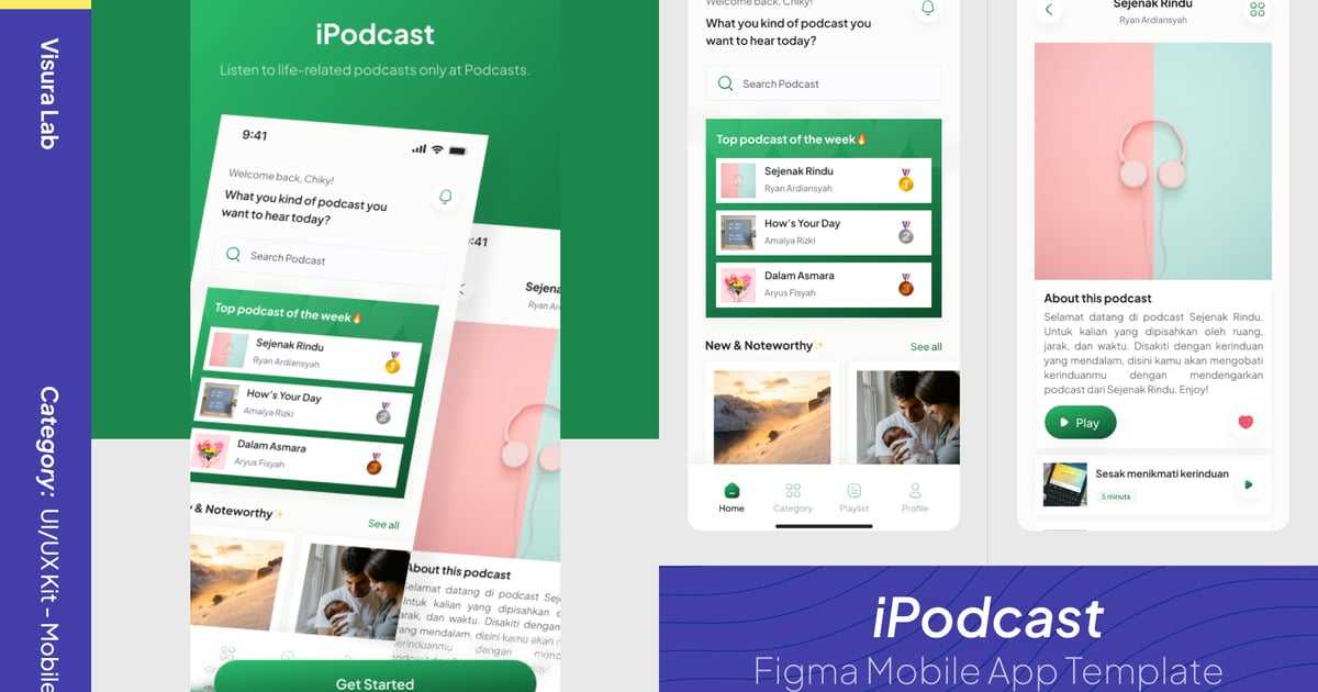iPodcast Figma 移动应用模板