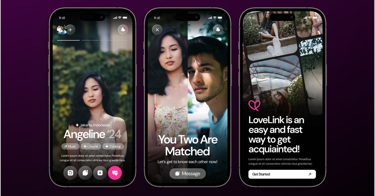 LoveLink – 交友应用移动端 UI 套件