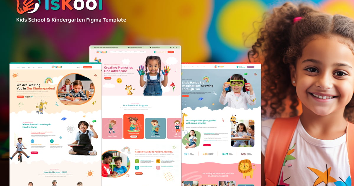 iskool – 儿童及青少年学校 Figma 模板
