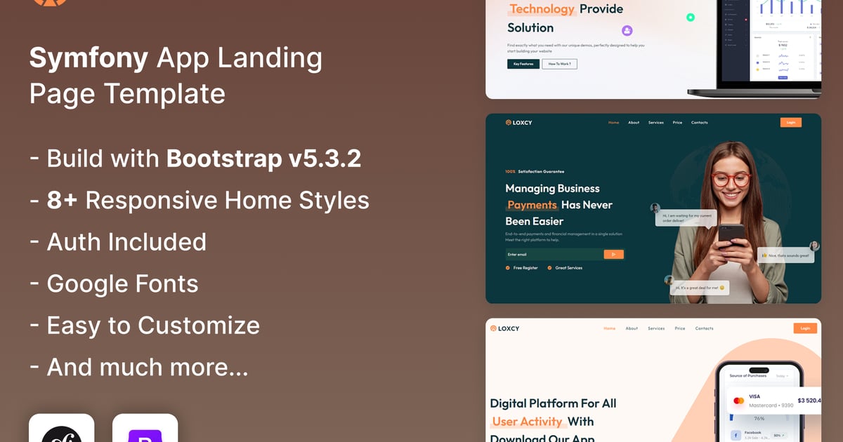 Loxcy – Symfony 7 着陆页模板