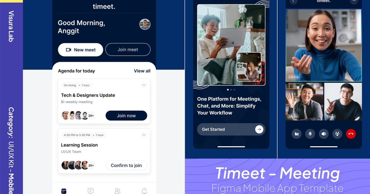 Timeet – 会议 Figma 移动应用模板