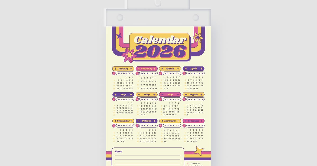 2026 年复古时尚日历